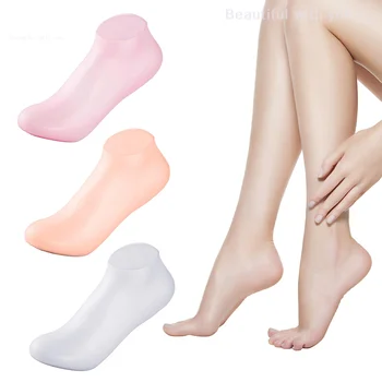 1 чифт силиконови овлажнители гелевых чорапи за софия, ексфолиращи и превенция на сухо, подмладяване на кожата на краката, еластичен чорап за грижа за краката