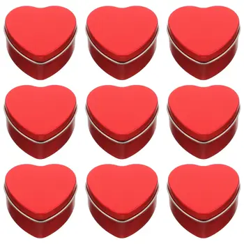 10шт Кутия шоколадови бонбони във формата на сърце, Кутия шоколадови бонбони за Св. Валентин, Подарък калъф, Лидице кутия за съхранение на бижута, опаковки за шоколадови бонбони.