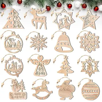 16шт Стари Коледни висулки във формата на снежинки, украшения за елхи, Коледни декорации, окачени подаръци