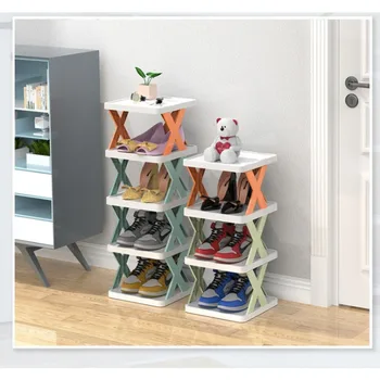 2-9-слойна стелажи за обувки Прост органайзер за съхранение на обувки Компактен стелаж за обувки Сгъваеми врати на шкафа за обувки, Гардероби в цветова гама