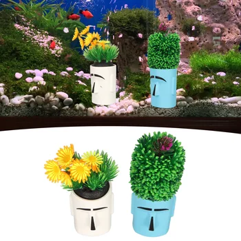 2 елемента Аквариум Изкуствени растения Имитация на цветята украса Светещите растения Аквариум Изкуствени водни растения