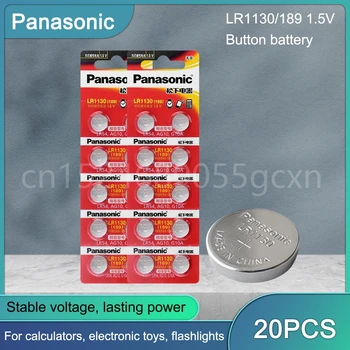 20PCS Батерия Panasonic Button Coin Cell AG10 Батерии от 1,5 часа за SR54 389 189 LR1130 SR1130 дистанционно управление играчки