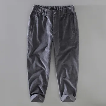 3025 Есенно-зимни вельветовые мъжки ежедневни панталони в Корейски стил, обикновен, прост, модерен, гъвкав, с много джобове, литературни панталони