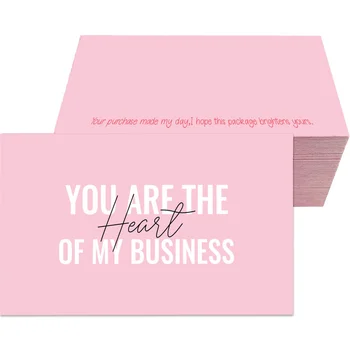 30шт Розови Картички, с благодарност за Вашата Подкрепа И Саморъчен Надпис You Are The Of My Business Подарък Карта с Благодарност на Малкия Бизнес