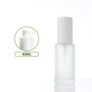 40 ml matte/зелена/синя/ бяла стъклена бутилка с бяла капак на помпата за серум/лосион /емулсия /тонален крем /козметични опаковки за грижа за кожата