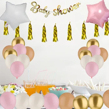 49 бр. комплект от 12 Инчови златни латекс балони за кръщение, латекс балони за партита, фольгированных топки