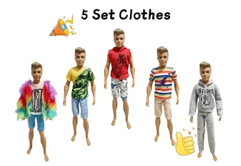 5 Комплекта аксесоари за кукли от плат Кен, ежедневни облекла, костюми за кукли Кен 30 см, 12 см, подарък за деца