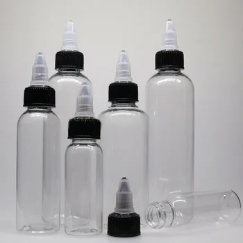 5шт пластмасови бутилки с винт на капака обем 30 мл/60 мл/120 мл с течност за мастило, масла, пигменти и сосове