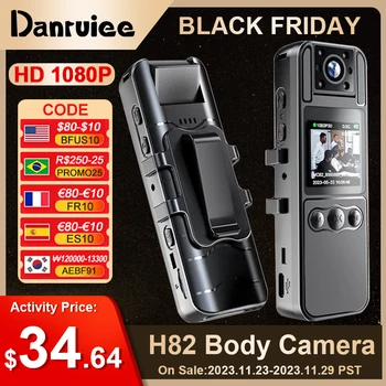 Danruiee 1080P HD Мини Камера Преносим Цифров Видеорекордер BodyCam Инфрачервена Полицейска Камера за Нощно Виждане С възможност за Завъртане на 180 ° Видеокамери