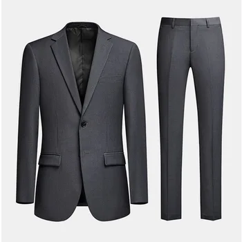Lin2471-Мъжки бизнес костюми, сиво расо
