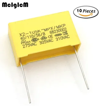 MCIGICM 10шт кондензатор X2 кондензатор 275 В променлив ток С по стъпка 27,5 мм X2 Кондензатор от полипропиленова 1 icf