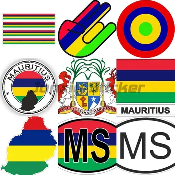 MS Флаг на остров Мавриций Икона Флаг Карта на Код на Страната Стикер На Мотор, Скутер, кану-Каяк, Мотоциклет Шлем, Телефон, Таблет, PVC Декор, Стикер На Колата