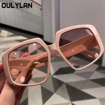 Oulylan Модни Големи Слънчеви очила За жени, мъже, Модната марка, Дизайнерски Розови очила, Дамски очила с големи рамки, Сенки UV400
