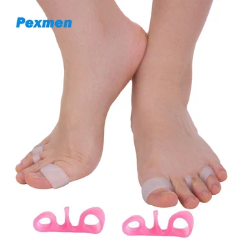 Pexmen 2 елемента Разделител за пръстите на Краката на Защитник Вложки за пръстите на краката за корекция на костите на краката и възстановяване на Първоначалната им форма Коректор за пръсти