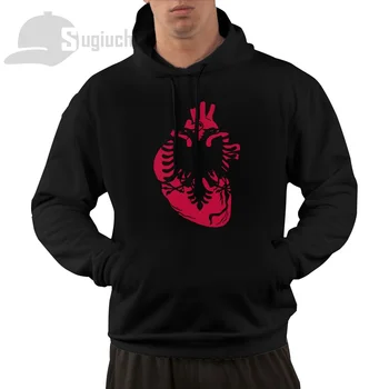 Албания Анатомическая Форма на Сърце Флаг на Страната Хлопчатобумажный Пуловер Hoody на Мъже, Жени Унисекс Hoody в стил хип-хоп