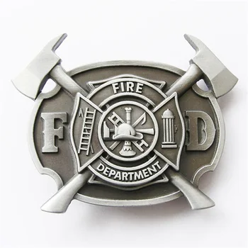 Антични матова сребърна тока за колан Firefighter FD Cross, и наличната на склад в САЩ, обтегач-OC011AS
