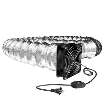 Вентилатор Канален вентилация на въздуха Вентилатор Аспиратор прозорец, Тоалетна и Кухня Индустриален вентилатор Регулируема скорост с воздуховодным маркуч E7CB