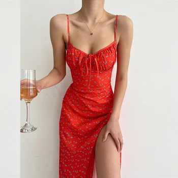 Дамски рокли Миди с цветен модел, Секси лятна рокля, секси, Дълги, Fenda Fina, 2023