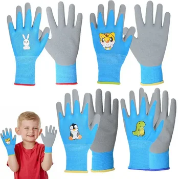 Детски здрава водоустойчива нескользящие градински работни ръкавици от латекс с мил любимец на модел, предпазни работни ръкавици, за двора, Преносими градински аксесоари