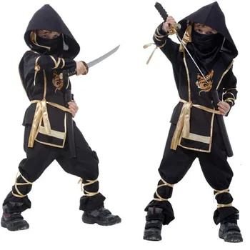 Детски нинджа костюми за Хелоуин за момичета и момчета, детски костюм на войн-невидимки за cosplay, костюм на убиеца, подаръци за Ден за защита на децата