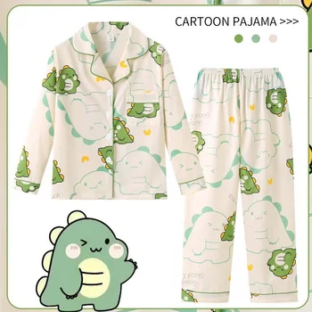Детски панталон с дълги ръкави, пижамный костюм с анимационни герои, пролет-есен облекло за дома, за момчета и юноши