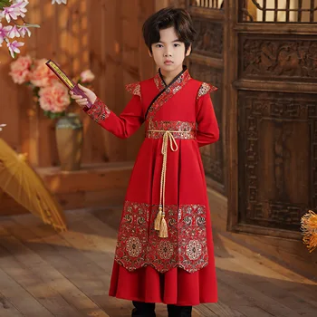 Децата Ханьфу Момчета Китайски Традиционен Училищен Халат Древното Детско Представяне На Студентски Облекло Модерен Принц Коледен Подарък