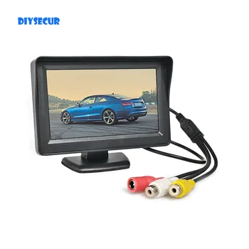 Домашно 4.3-инчов TFT-LCD монитор за обратно виждане Авто монитор 2 видеовхода за камерата на колата на микробуса камион