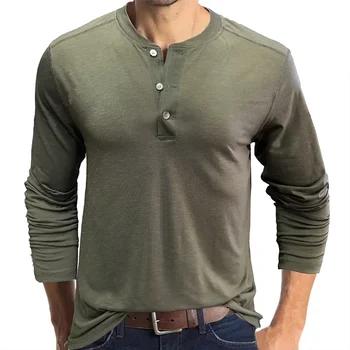 Есенна мъжка тениска с дълъг ръкав в европейския и американския стил 2023, мъжки Долната част на горно облекло, тениски с кръгло деколте