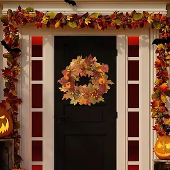 Есенна тиква венец Подвесная венец Реколта Вратата, венец Изкуствени тикви Есенен венец за сватбената врати в закрито на открито дома