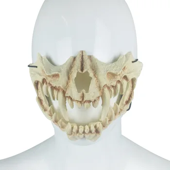 За деца и възрастни, направена от полиуретанова пяна, маска от костите на черепа на животното в японски стил, подпори за карнавал за Хелоуин