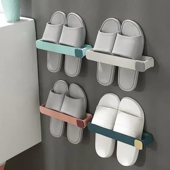 Закачалка за кърпи в баня, Шкаф за съхранение на тоалетни принадлежности, не пробивающаяся, монтиран на стената тоалетна чиния, закачалки за тапочек, полици за съхранение на обувки, Стенни полк