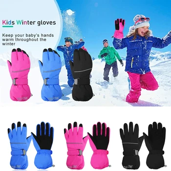 Зимни ръкавици за момчета и момичета, детски ръкавици, непромокаеми ски и зимни детски ръкавици за студено време, Сноуборд, ски, спорт на открито, директна доставка