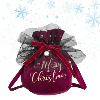 Кадифе, чанти и калъфи за бижута, Коледни торбички на съвсем малък, Velvet подарък пакет Създават Силна Коледна атмосфера, са лекувани с шоколад.