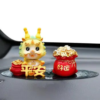 Китайската Нова година, фигурка на дракон, таблото на автомобил, статуя на Дракон, украшение, мультяшная модел кола, украса на градината, животни 2024 година на издаване