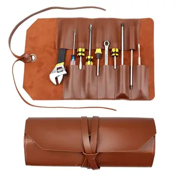 Кожена чанта за инструменти, калъф за хвърляне на инструменти, една чанта-органайзер, гаечен ключ, отвертка, Клещи, джоб за инструменти, чанта за съхранение, носене