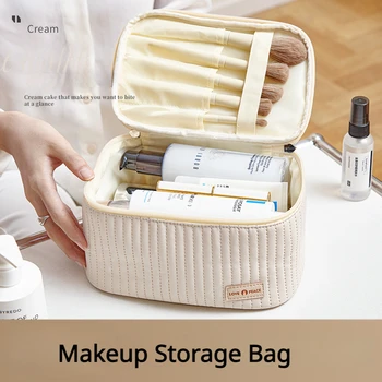 Козметични чанти за торта от изкуствена кожа, Преносима чанта за съхранение на козметика, Преносима чанта за съхранение на тоалетни принадлежности, Чанта-тоут, Органайзер за съхранение