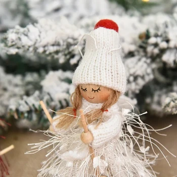 Коледната украса за Коледната елха 2024, Сладки Кукли-ангели, Окачване Навидад 2023, Декорация за дома, Украси за Коледната елха, Коледен подарък