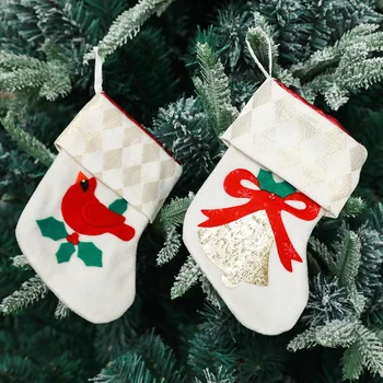 Коледни чорапи, Висящи на Коледна елха Чорапи, окачване, Коледна торбичка за бонбони, Коледни окачени чорапи, cartoony отглеждане, трайни