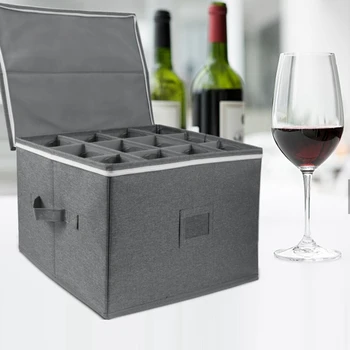Кутия за съхранение на вино, чаши за вино, сгъваема кутия за съхранение на чаши за вино