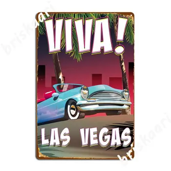 Метални табели Viva Las Vegas, плакат, стикери, дизайн клубен бар, стенни картини, Лидице табела, плакат