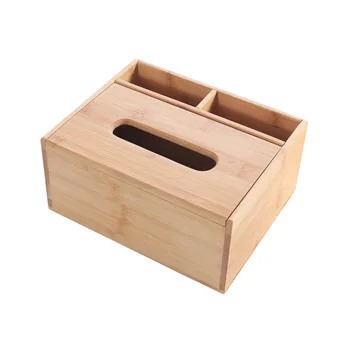Модерен многофункционален настолен творчески текстилен кутия за съхранение на дистанционното управление от бамбук и дърво