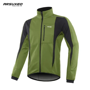 Мъжка велосипедна яке ARSUXEO, зимна топла водоустойчив ветрозащитная велосипедна дрехи, руното ветровка Softshell, велосипедна яке