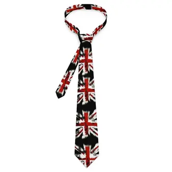 Мъжка вратовръзка Британски Флаг Шийни вратовръзки с принтом знамена Класически случайни яка, Вратовръзка на поръчка Cosplay Парти Отлично Качество на Аксесоари за равенство