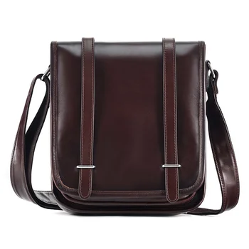 Мъжка чанта през рамо от естествена кожа с винтажным лента през рамо, чанти-незабавни посланици, пътна работна бизнес чанта, мъжки