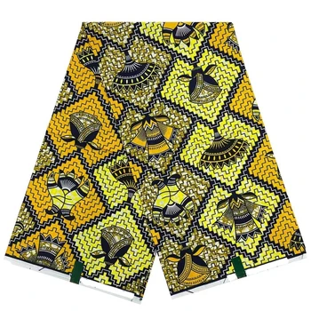 Нова Мека кърпа с тези Африкански восъчните разпечатки, висококачествен 100% памук, Плат Анкара, Восък, Материали за батика в Нигерия стил, 6 ярда