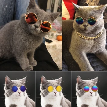 Очила за котки, стоки за домашни любимци, аксесоари за кучета, смешни забавни лещи за коте, подпори за фотосесия, цветни слънчеви очила