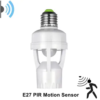 Преобразувател на контакта E27 с датчик за движение PIR - високо-чувствителен, интелигентен превключвател за led лампи