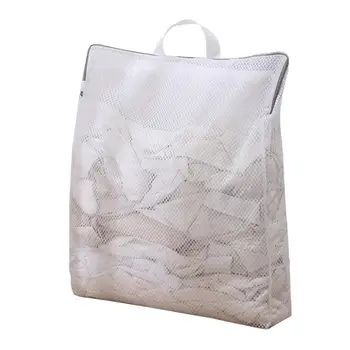 Просторен чанта за пране на сутиена, сгъваема мрежест чанта за дрехи с цип с дръжка, идеална пътна чанта за дрехи, мръсни дрехи