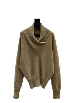 Пуловер със средна дължина от высокоэластичной тъкан, ежедневна мода 2024, есен, новост 1013