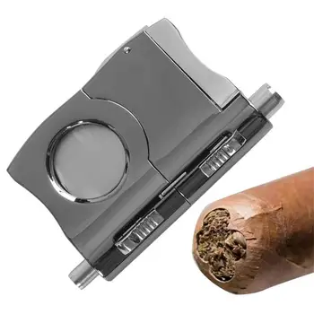 Пури V-образна рязане И пробиване Нож За пури От неръждаема Стомана Вграден Перфоратор за 2 Пури V-образна Машина За пробиване на Пури Нож За рязане на пури